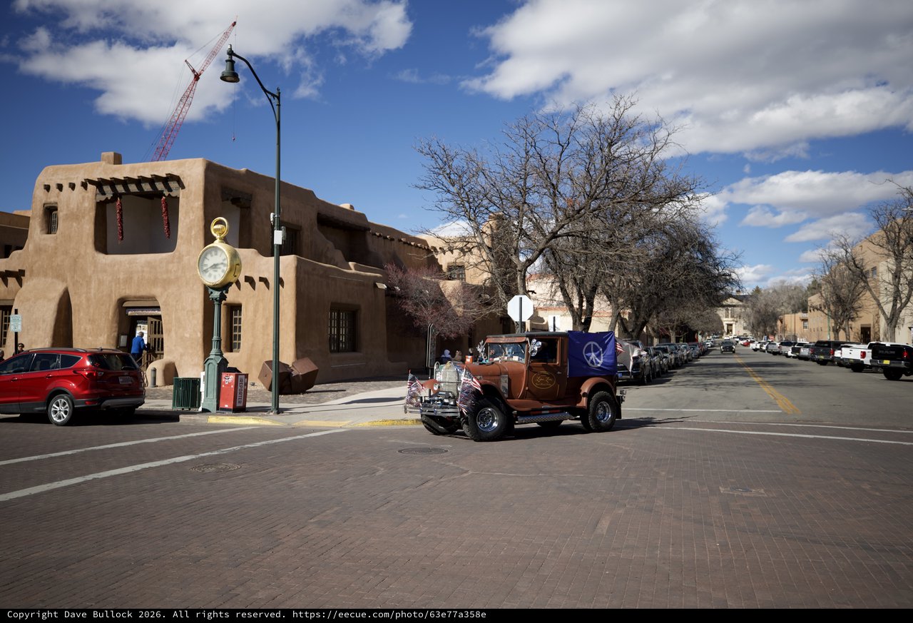 Vintage Truck on Santa Fe Plaza Adobe Street