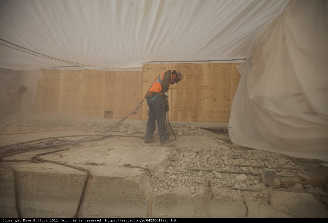 Working on the Concrete Floor