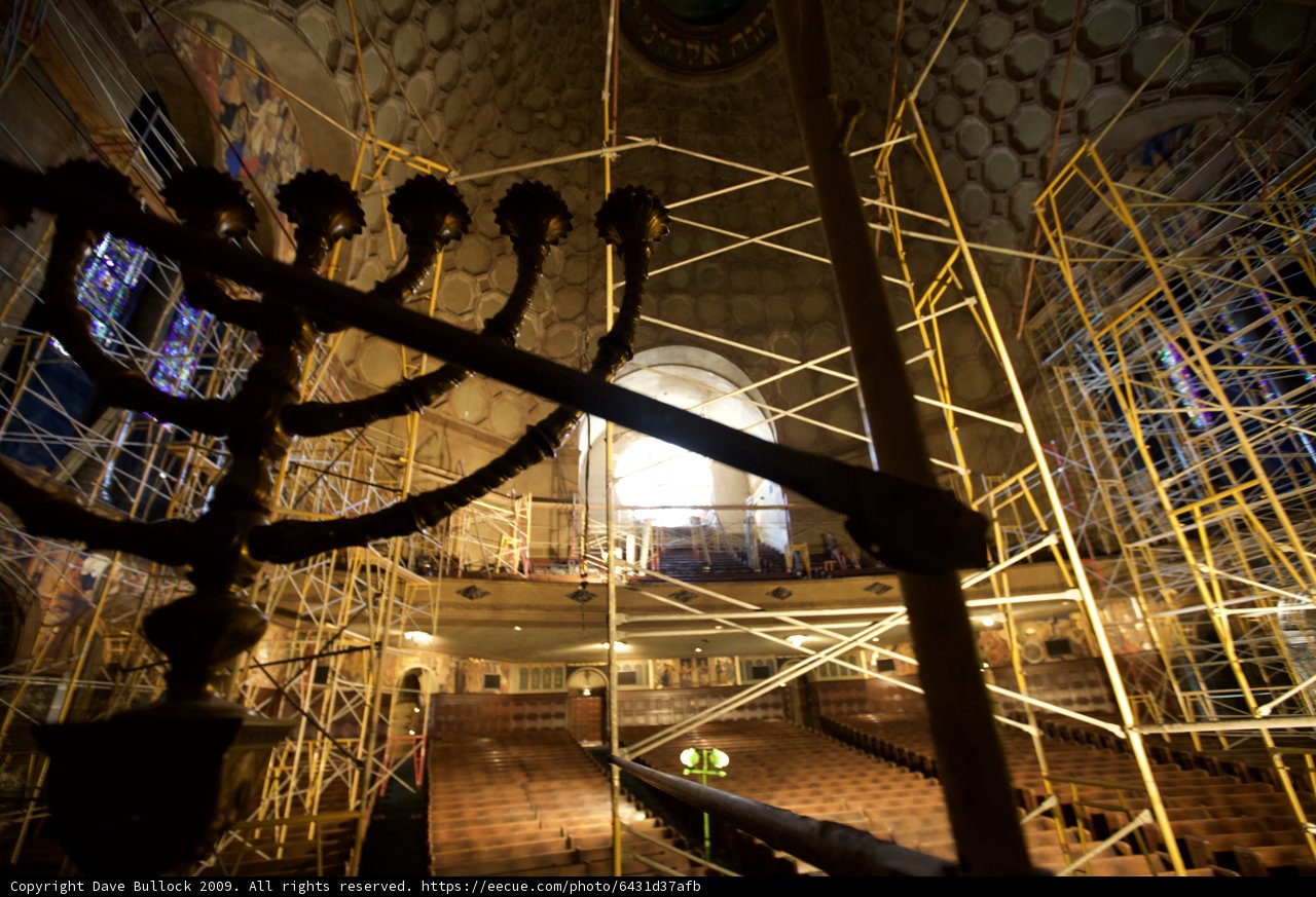 Menorah lighting in a church