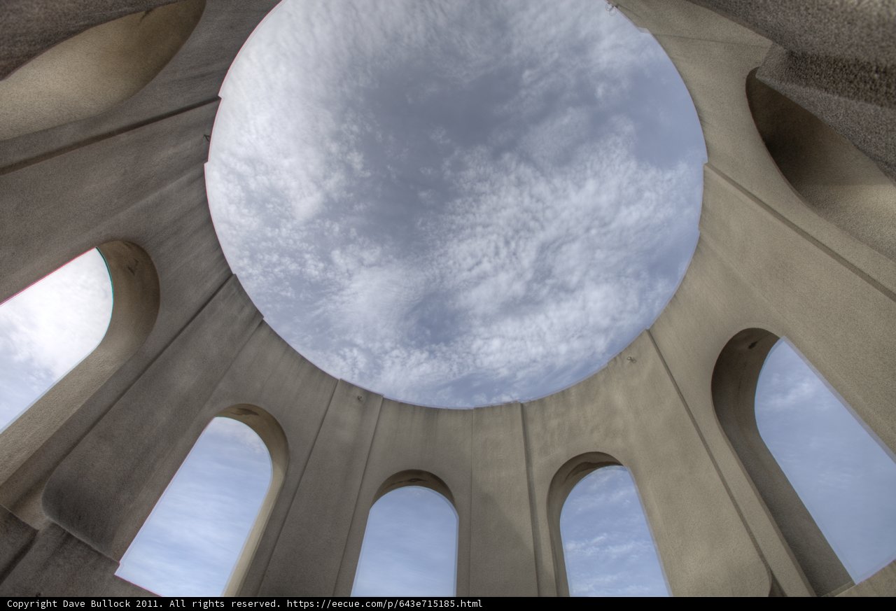 Sky high view from inside