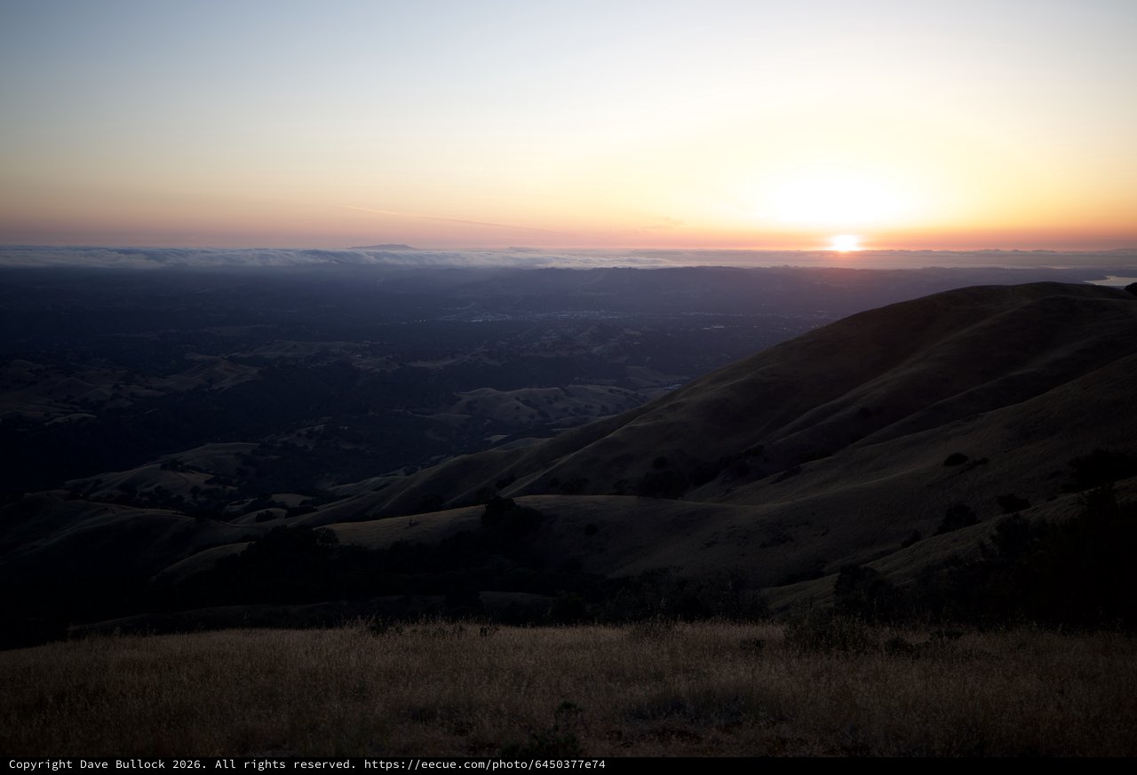 Golden Sunset Over San Francisco Bay from Mount Diablo