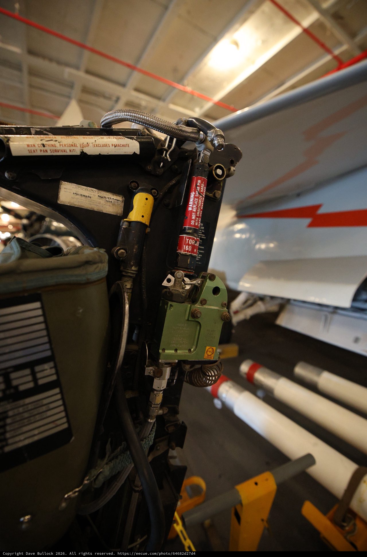 Aircraft Ejection Seat Mechanism in USS Hornet Museum