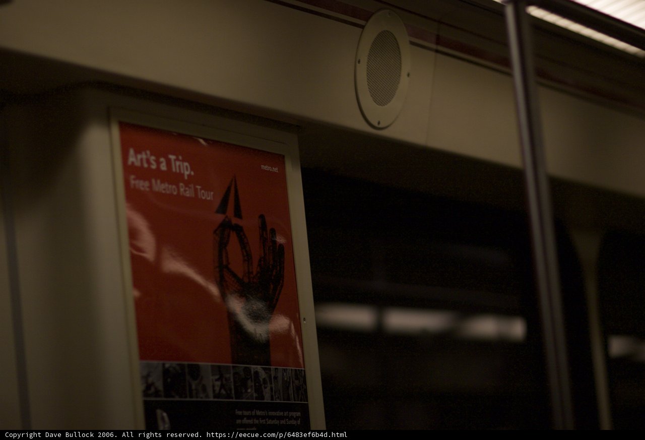 Electronics Advertisement on a Train Poster