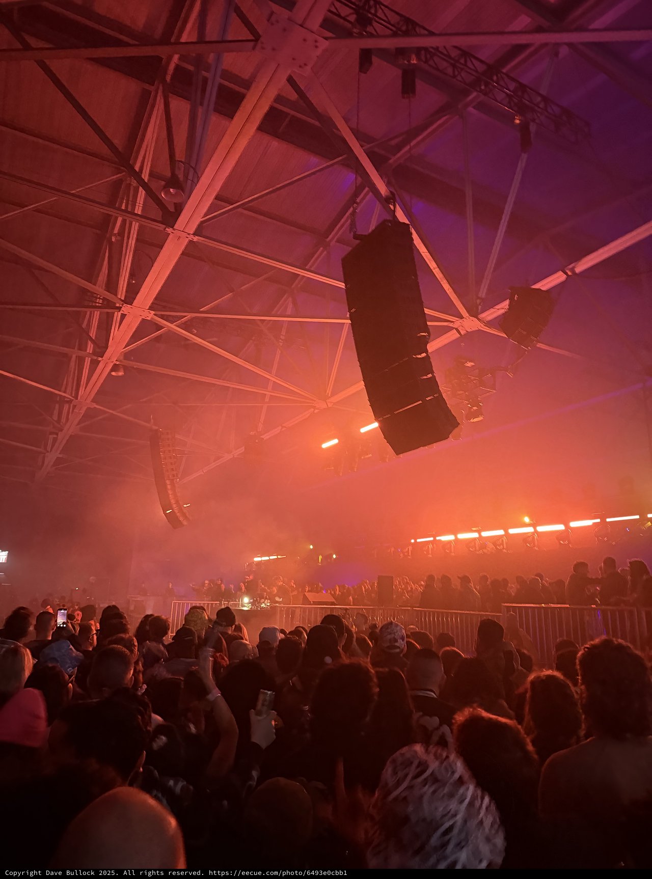 Suspended Speaker Array at Electronic Music Concert