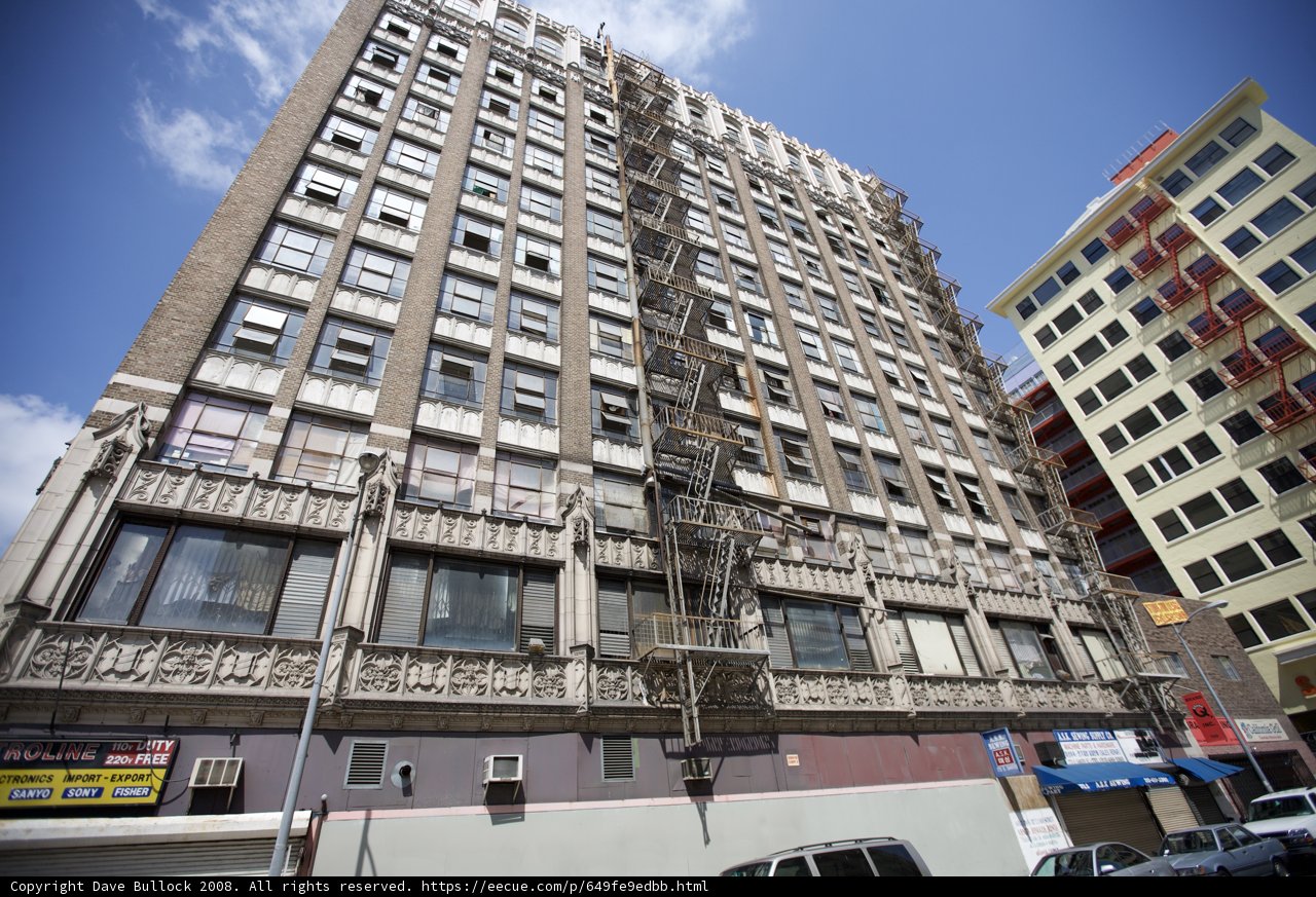 Tall Urban Apartment Building with Fire Escape