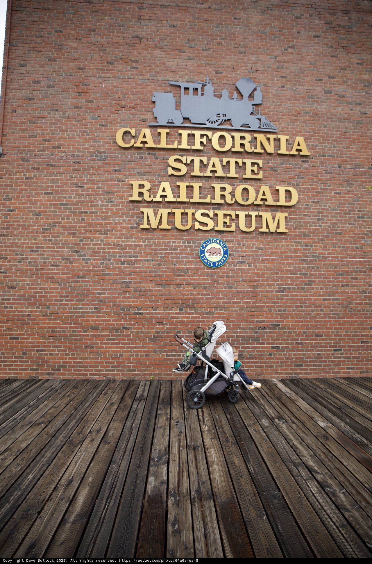 Stroller at California State Railroad Museum Entrance