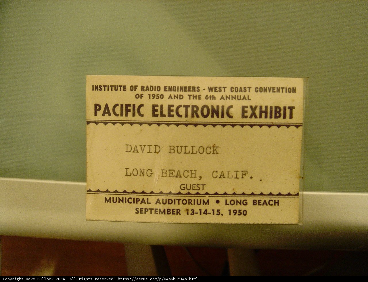 Pacific Electronic Exhibit Documentation