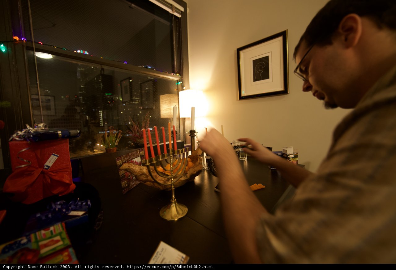 Lighting the Menorah