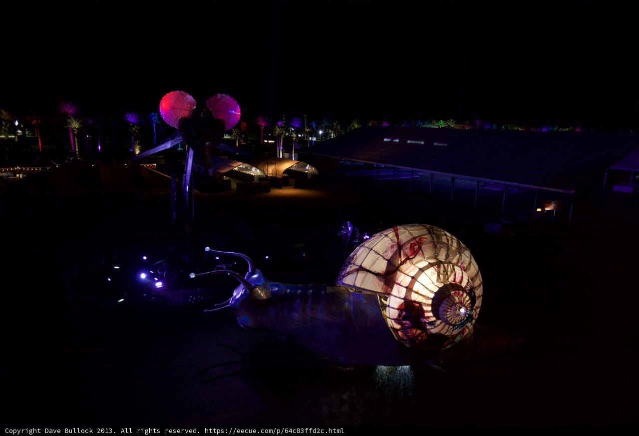 Illuminated Snail in the Night Sky