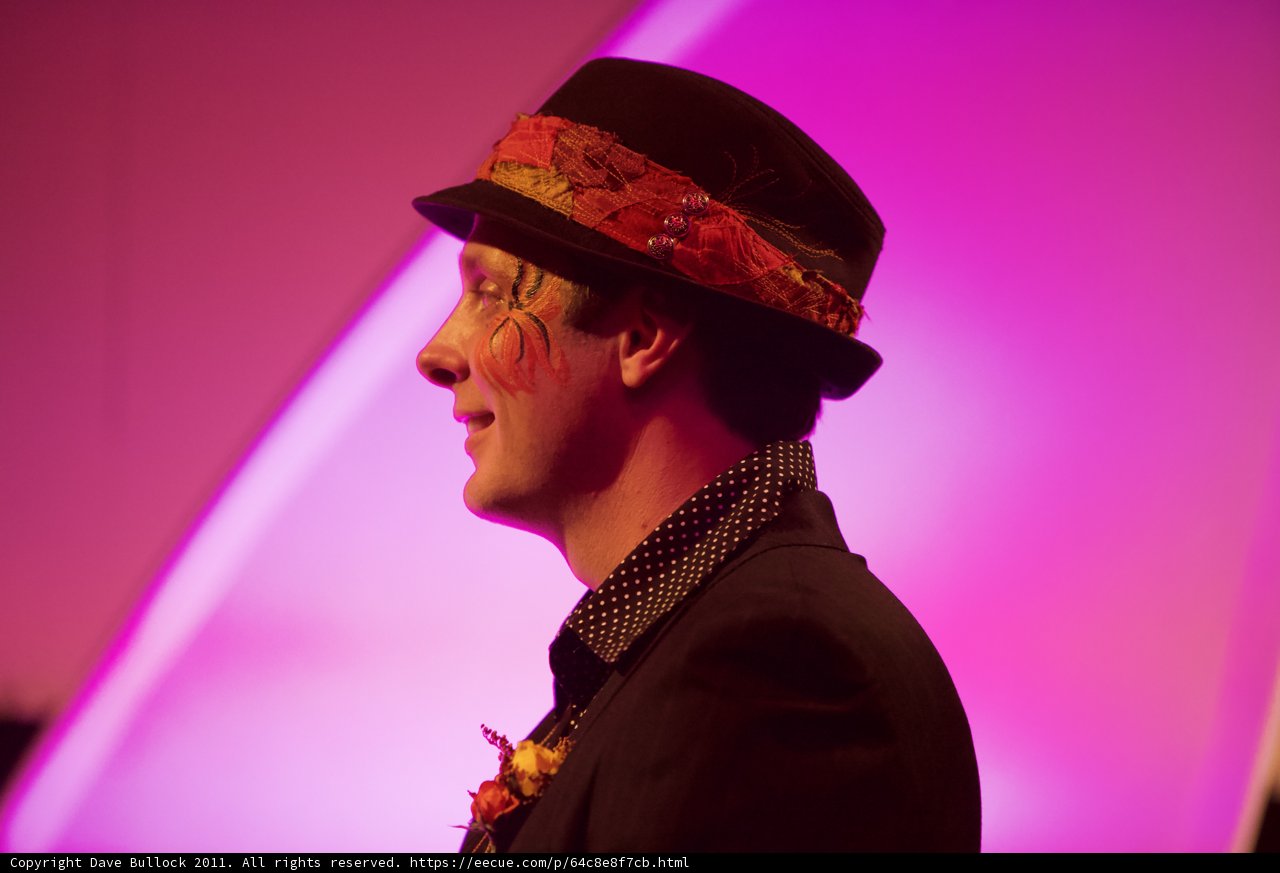 Colorful Man in a Hat and Tie