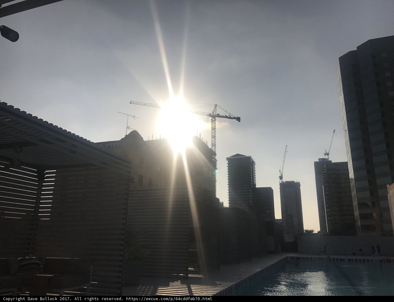 Bright Sunlight over Urban Pool
