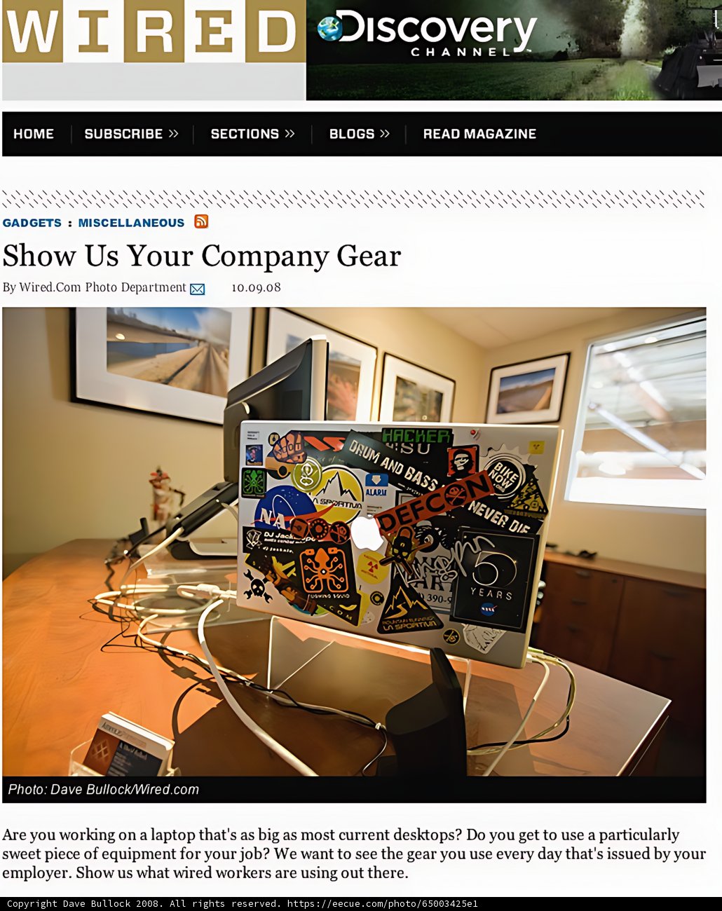 Wired Magazine on Modern Computer Desk