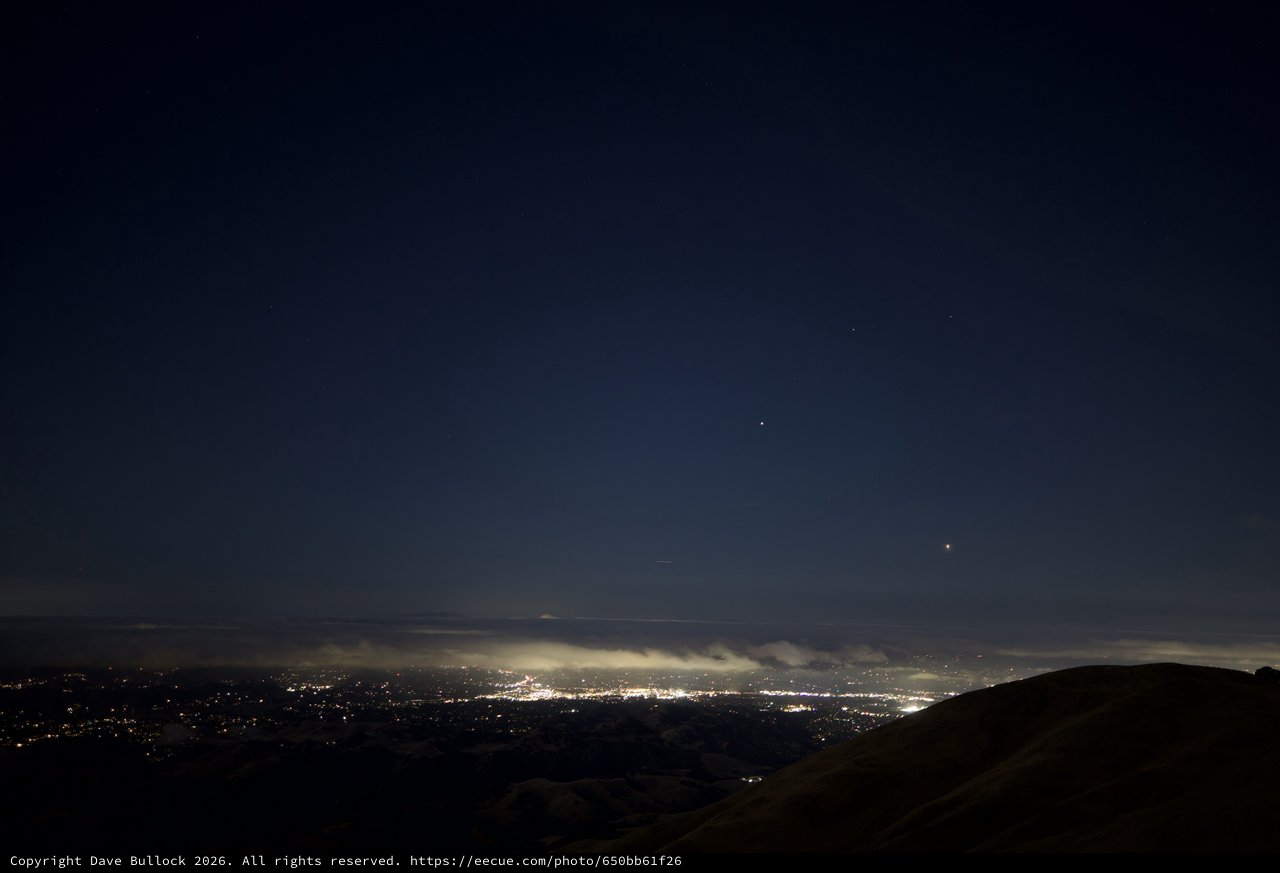 City Lights Glow Beneath Starry Mt. Diablo Sky