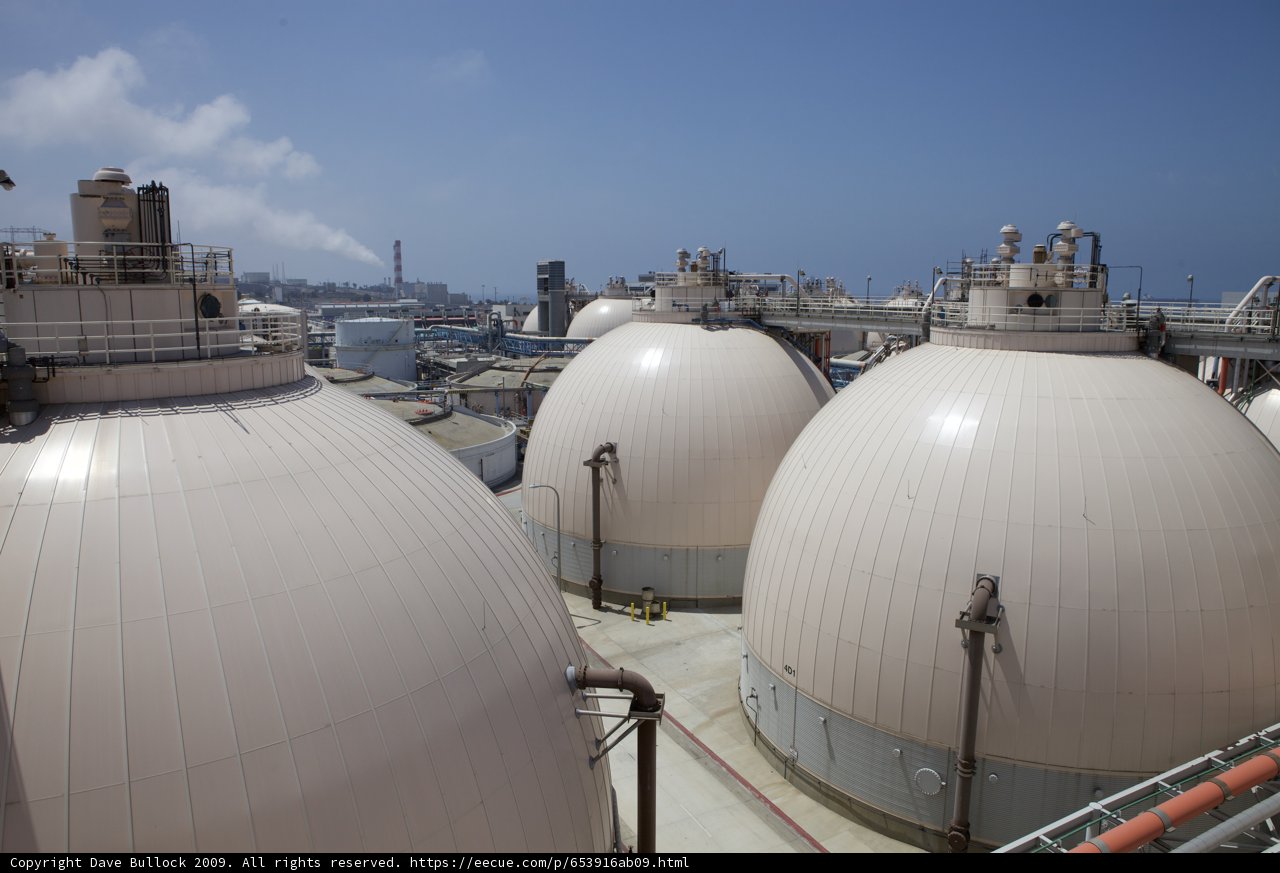 Majestic White Domes atop a Factory Building