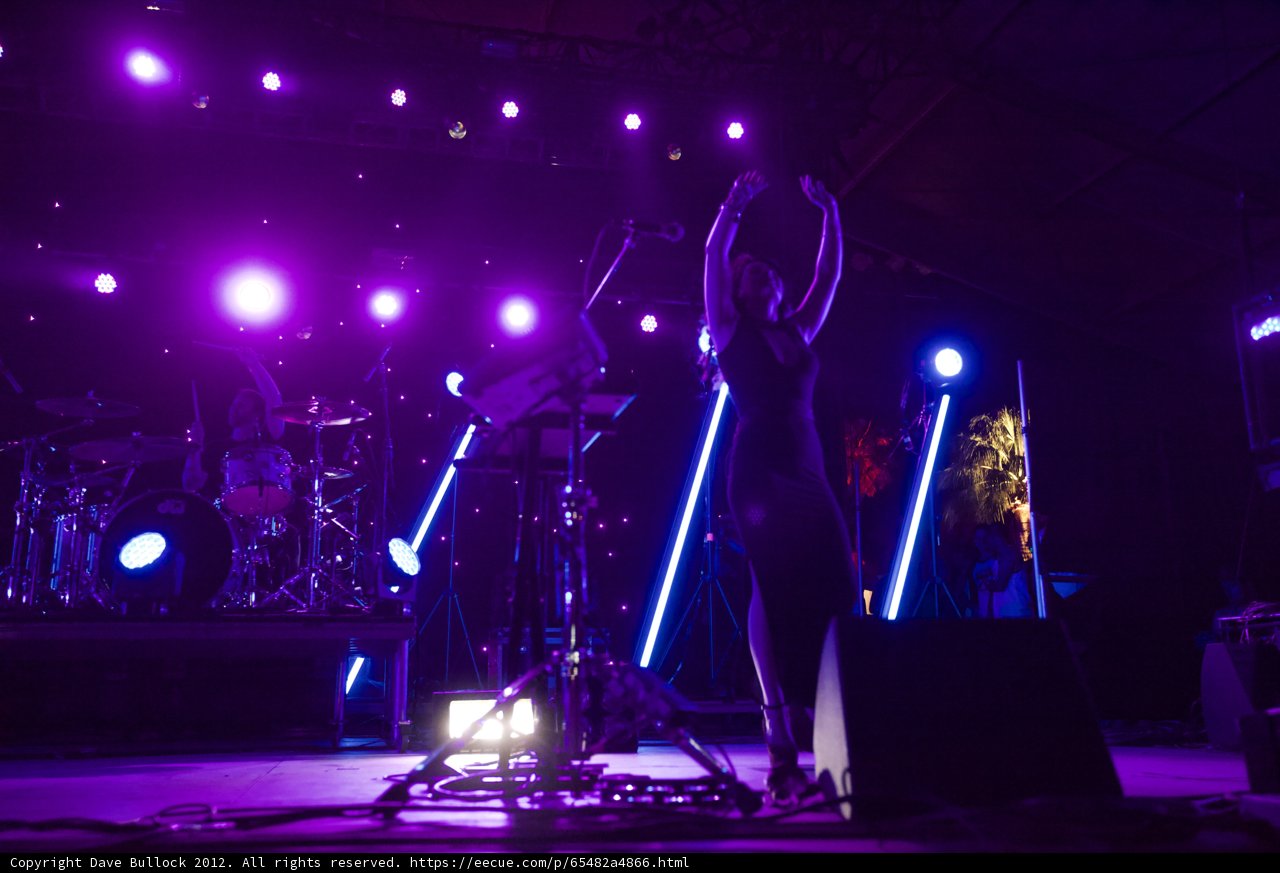 Purple Spotlight on the Crowd