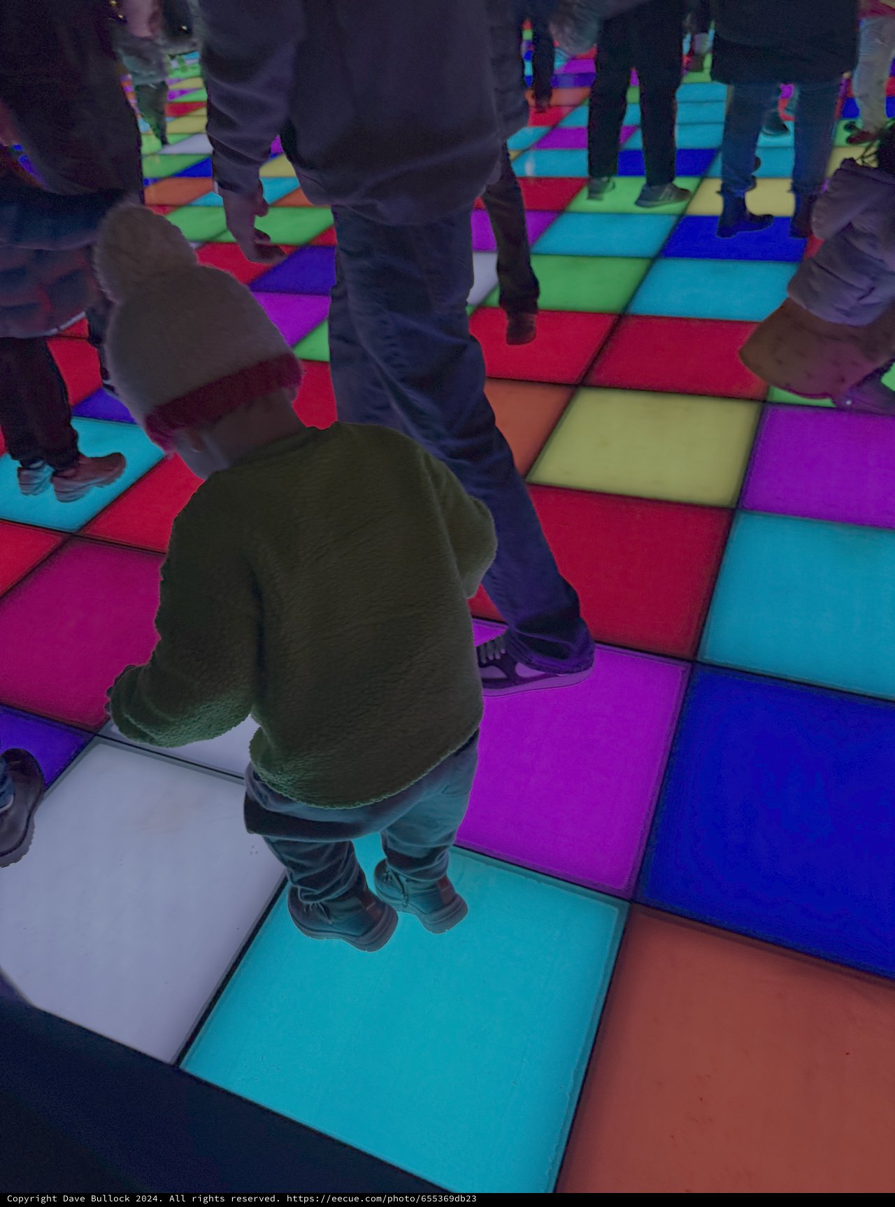 Child Playing on Interactive LED Floor Display