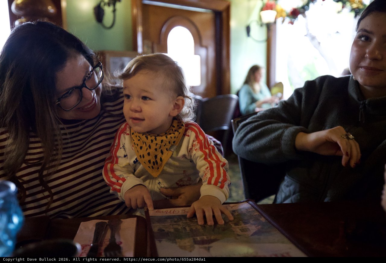Family Moment at Madonna Inn Restaurant