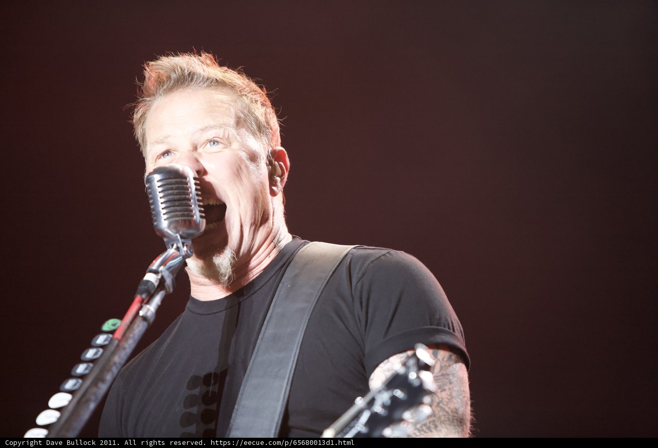 James Hetfield of Metallica Rocks the Stage at the Big Four Festival