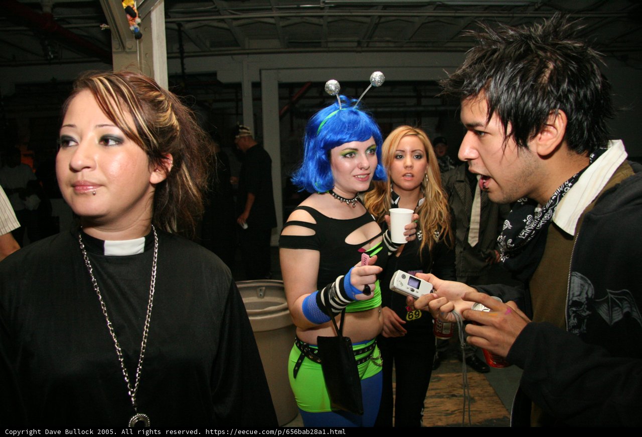 Blue Wig and Black Shirt