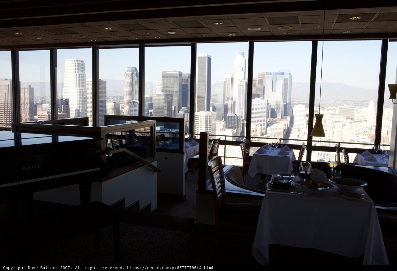 Cityscape from a High-End Restaurant