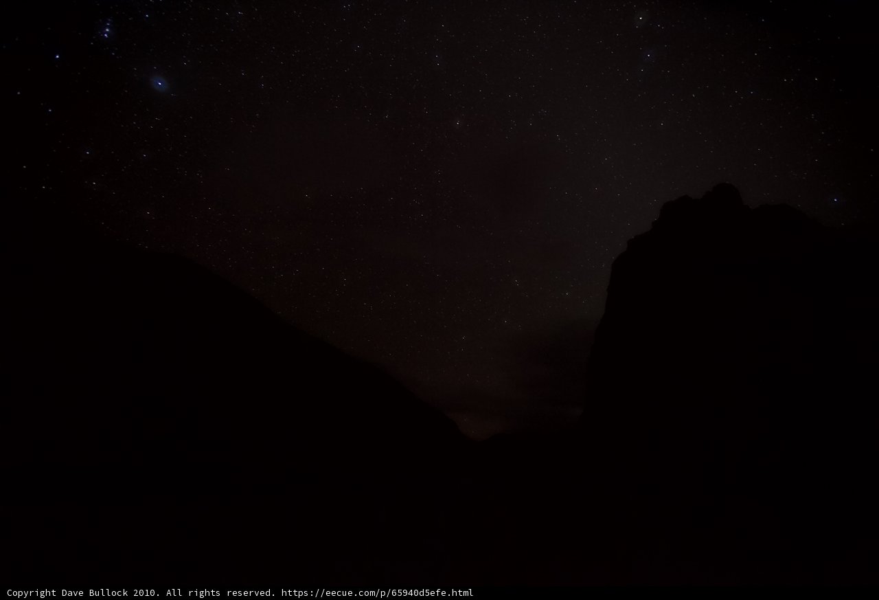 Starry Night Sky above Nature's Silhouette