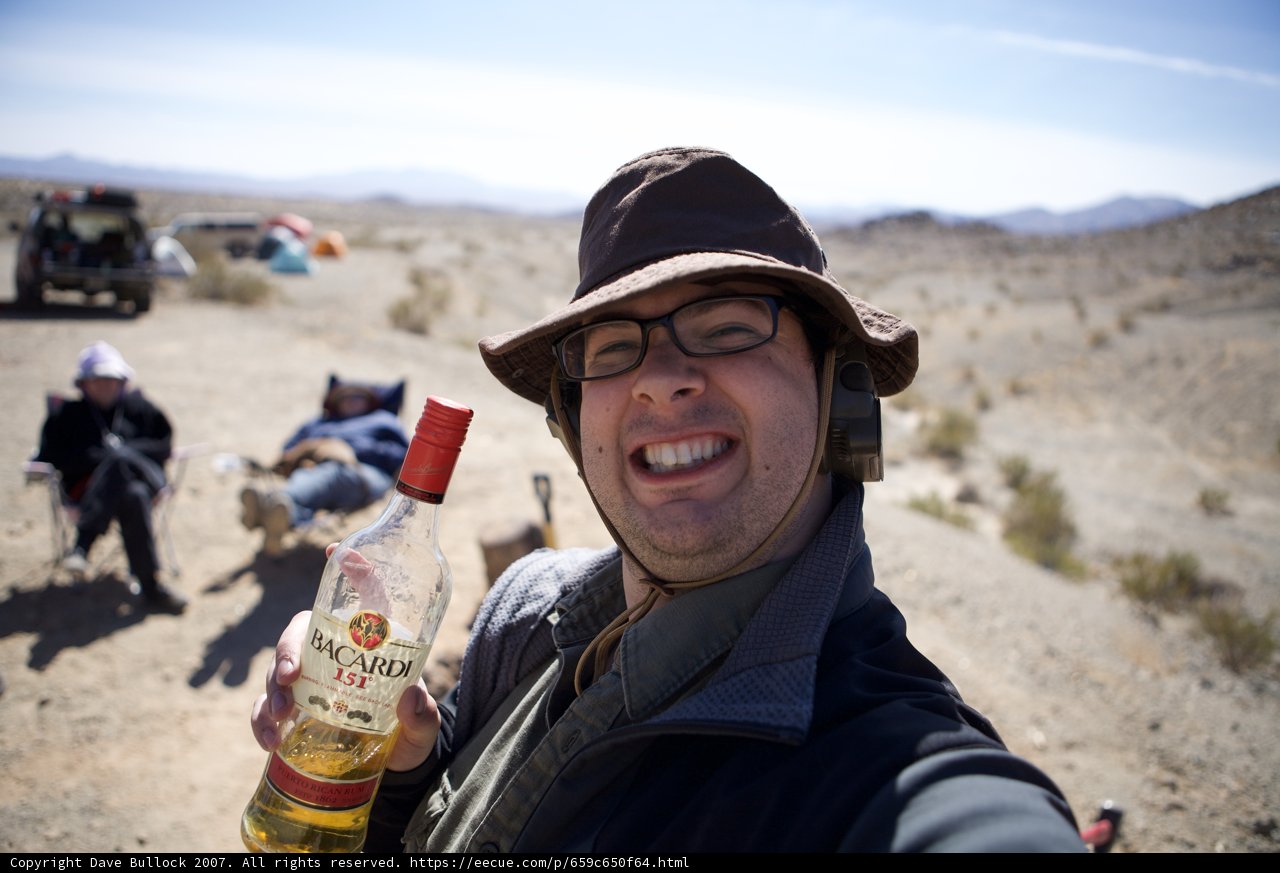 Dave B enjoying a drink on the hill