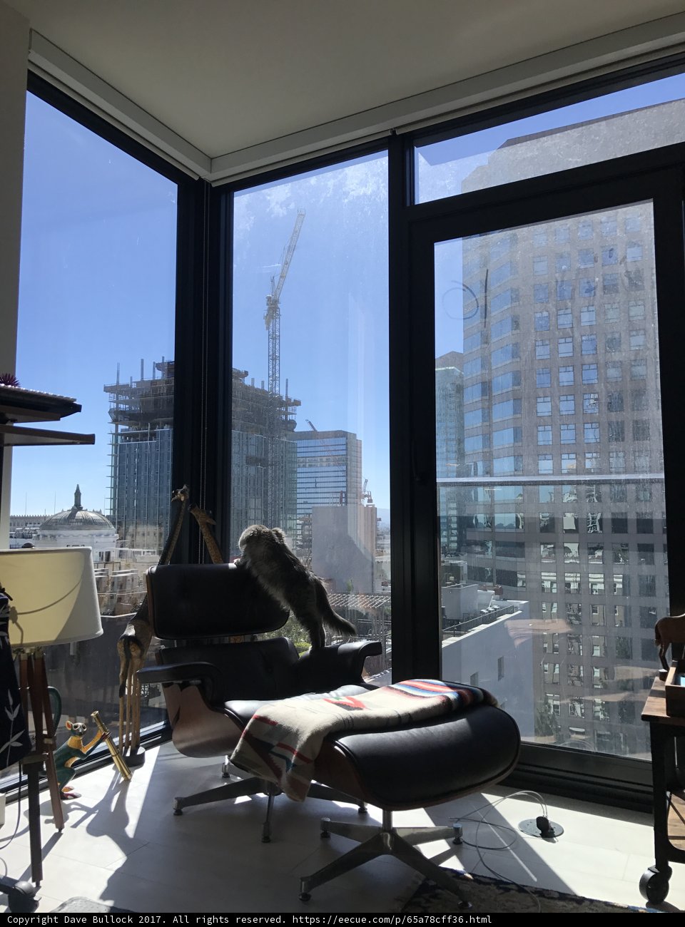 Cityscape View from a Luxurious Living Room
