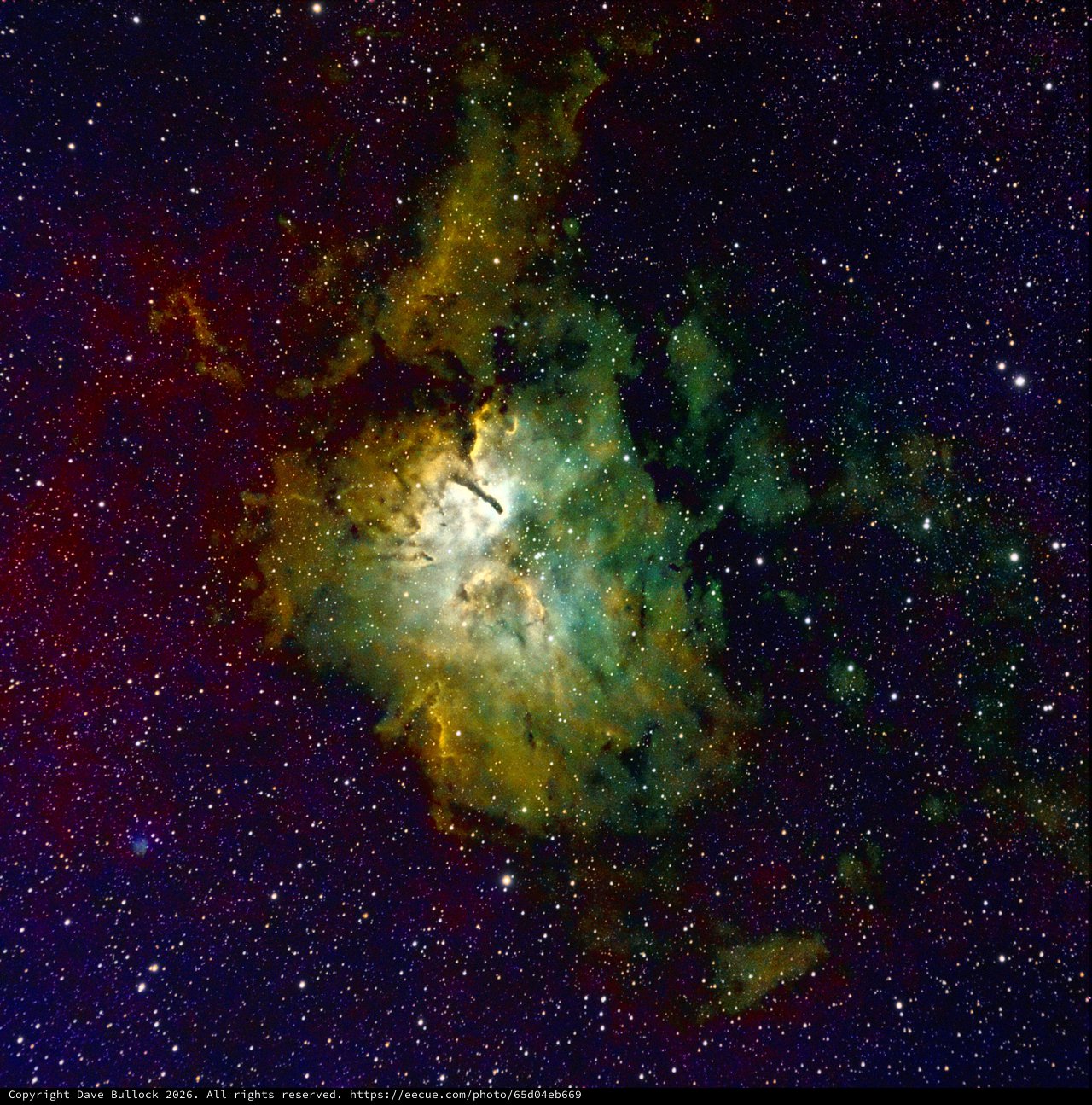 NGC 6823 Open Cluster and Nebula in SHO Palette