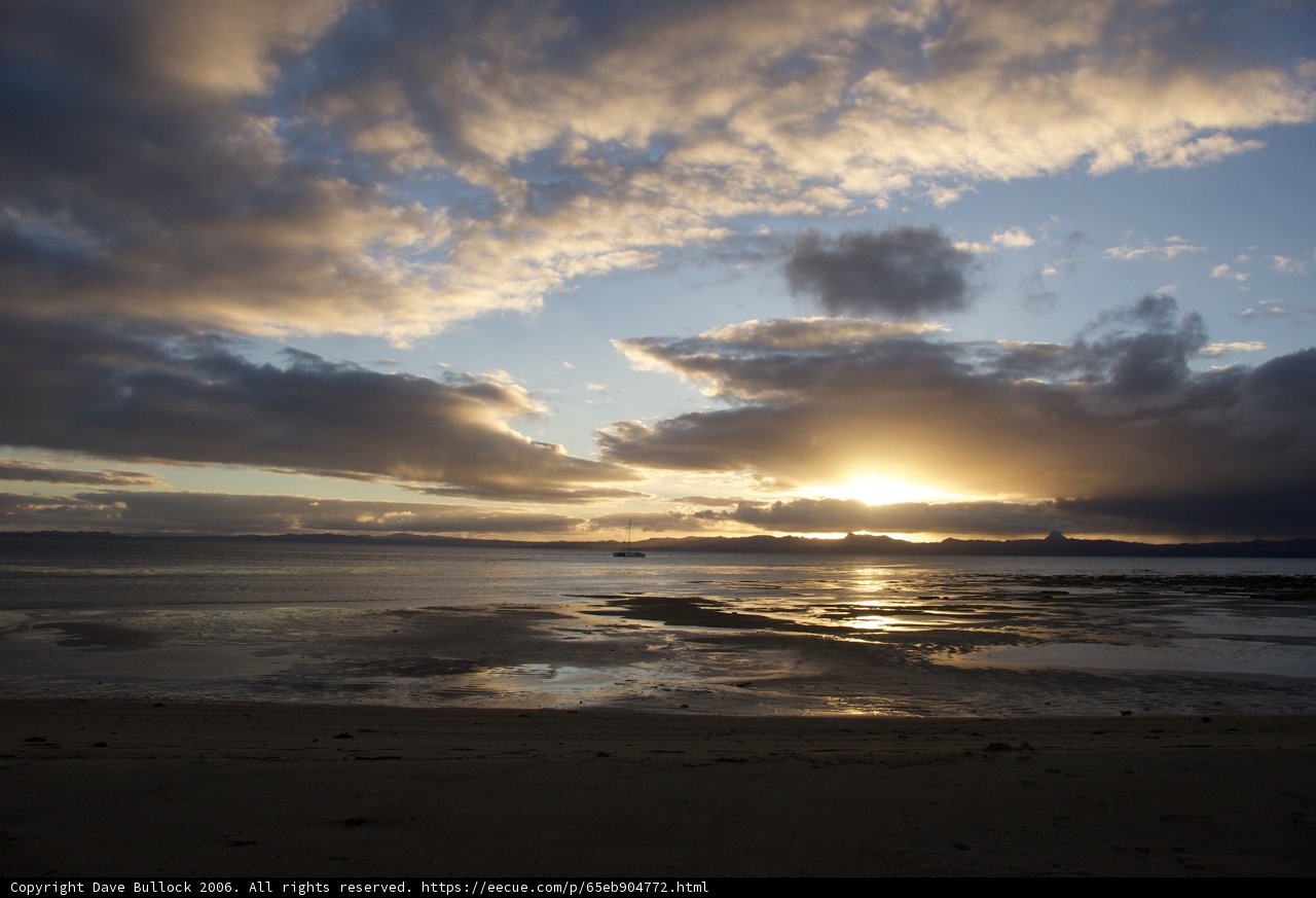 Fiery Sunset Over the Pacific Ocean