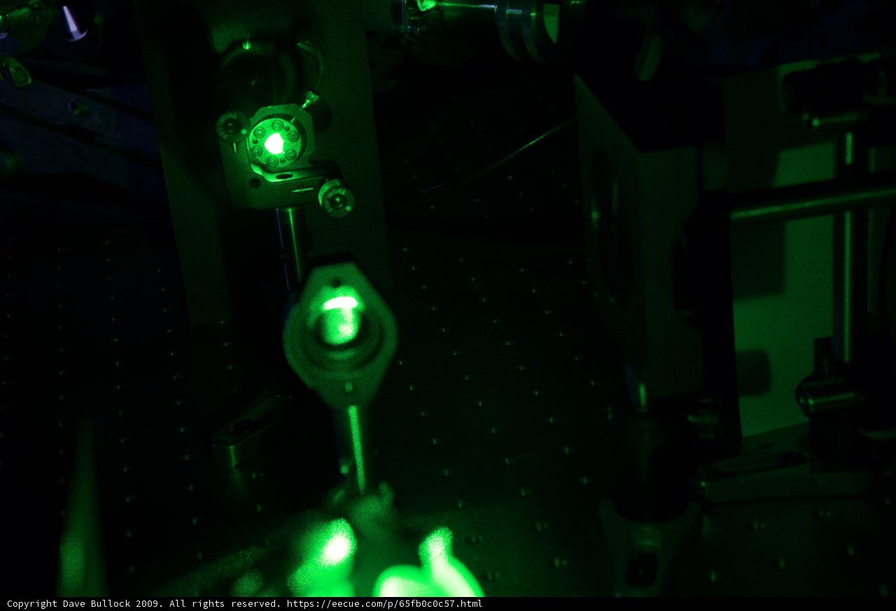 Green Laser Light on Electronic Machine