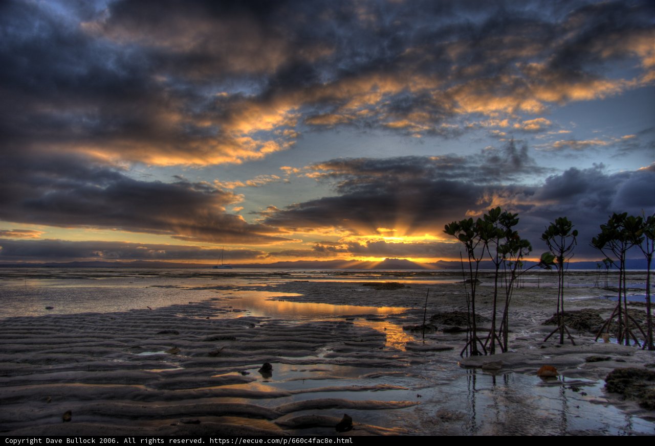 Fiery Sunset Over the Ocean