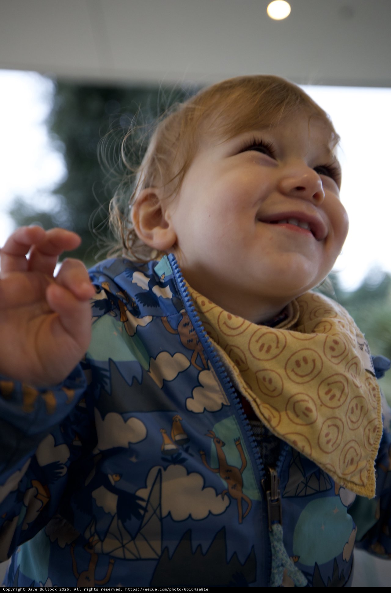 Joyful Toddler Making a Silly Face Indoors