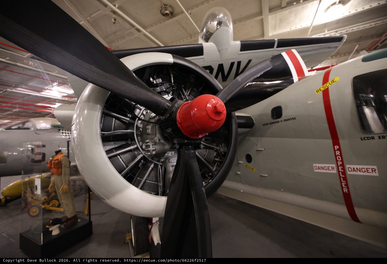 Vintage Radial Engine Aircraft in Museum Display
