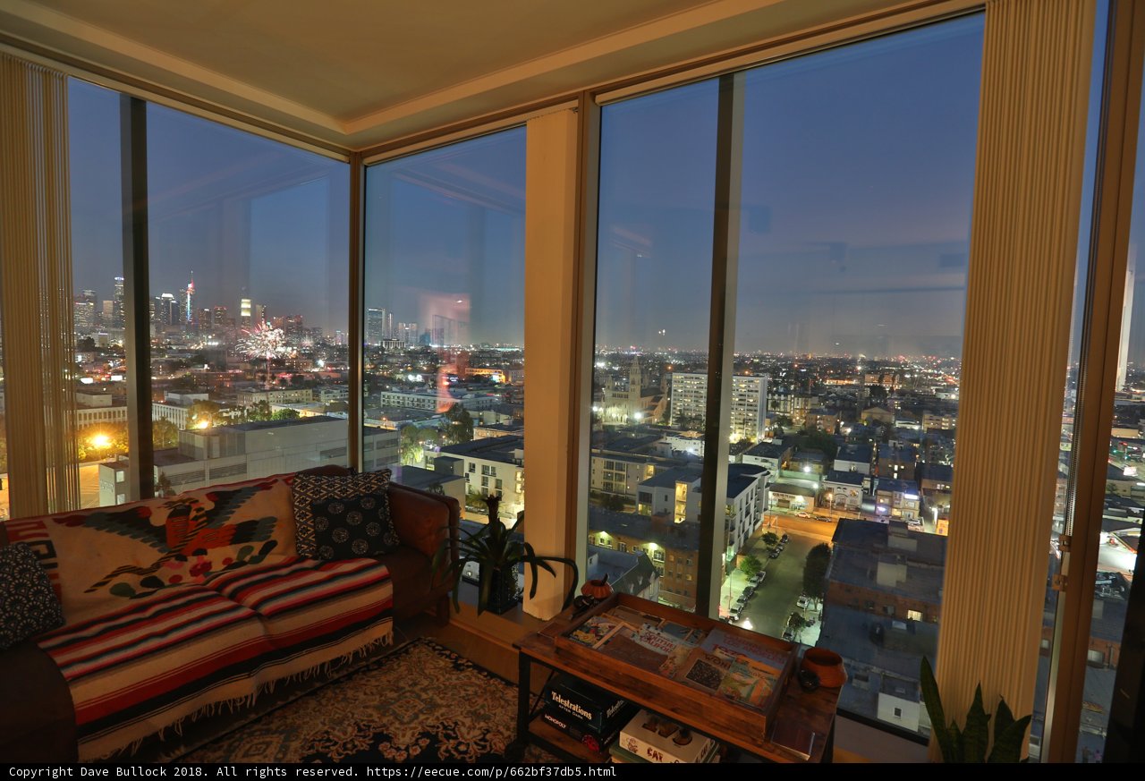 Urban Living Room with Cityscape View