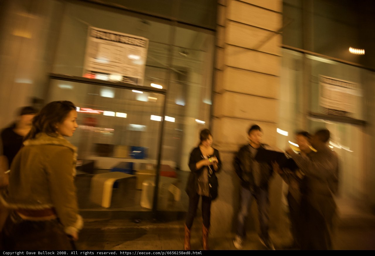 Blurry Crowd Outside Train Station