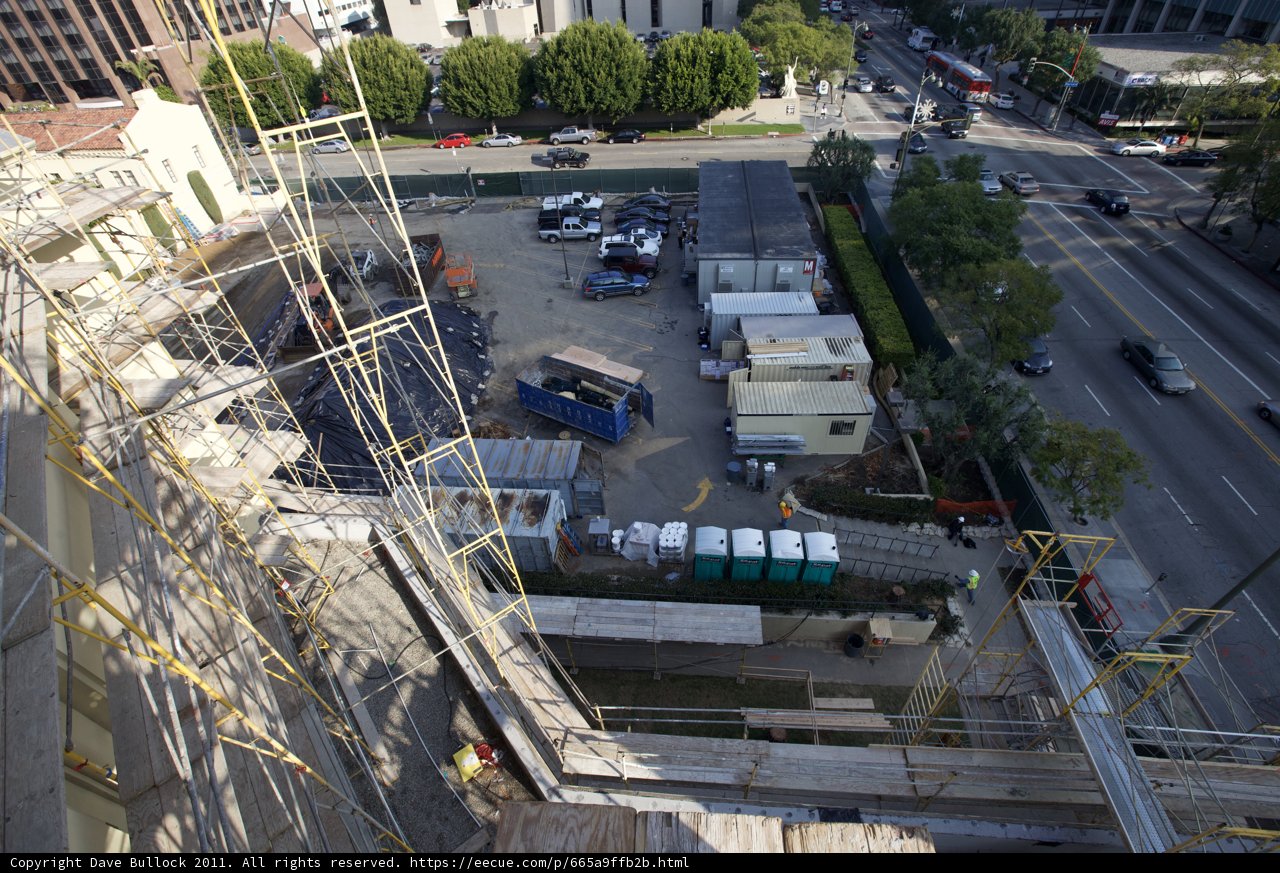 A Bird's Eye View of a Busy Urban Worksite