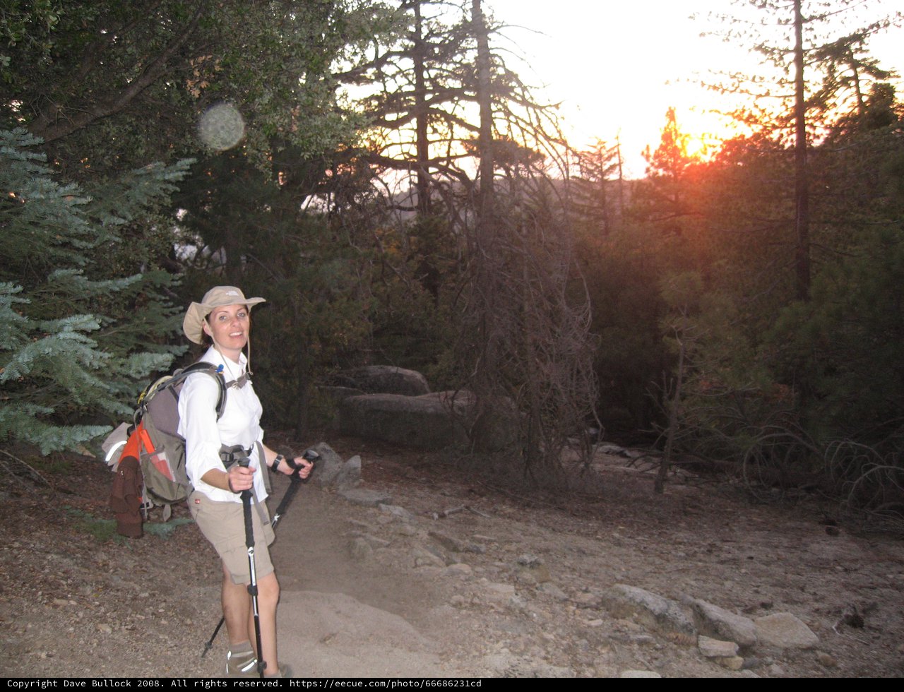 Dawn Hiker on San Jacinto Mountain Trail
