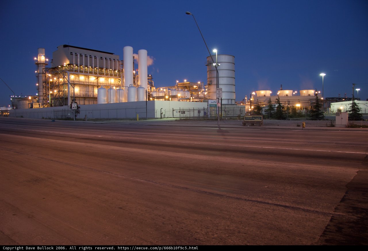 Nighttime at the Industrial Power Plant