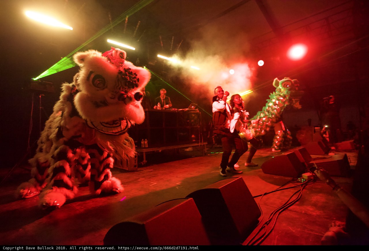 Lion Costumed Performers on Stage at Coachella