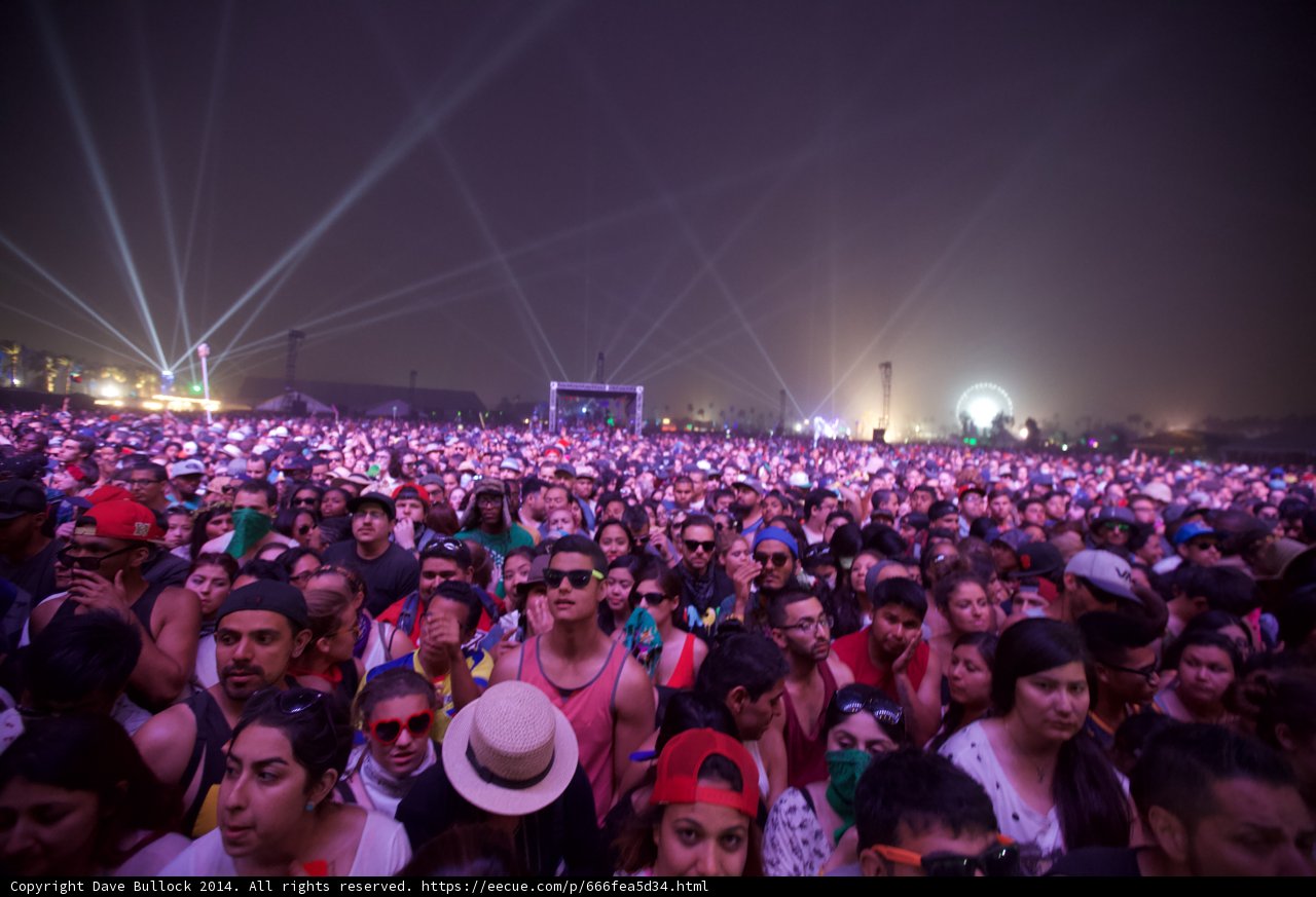 Concertgoers Light Up the Night Sky at Coachella Music Festival