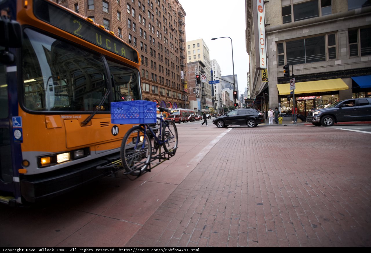Parked Bus on City Street