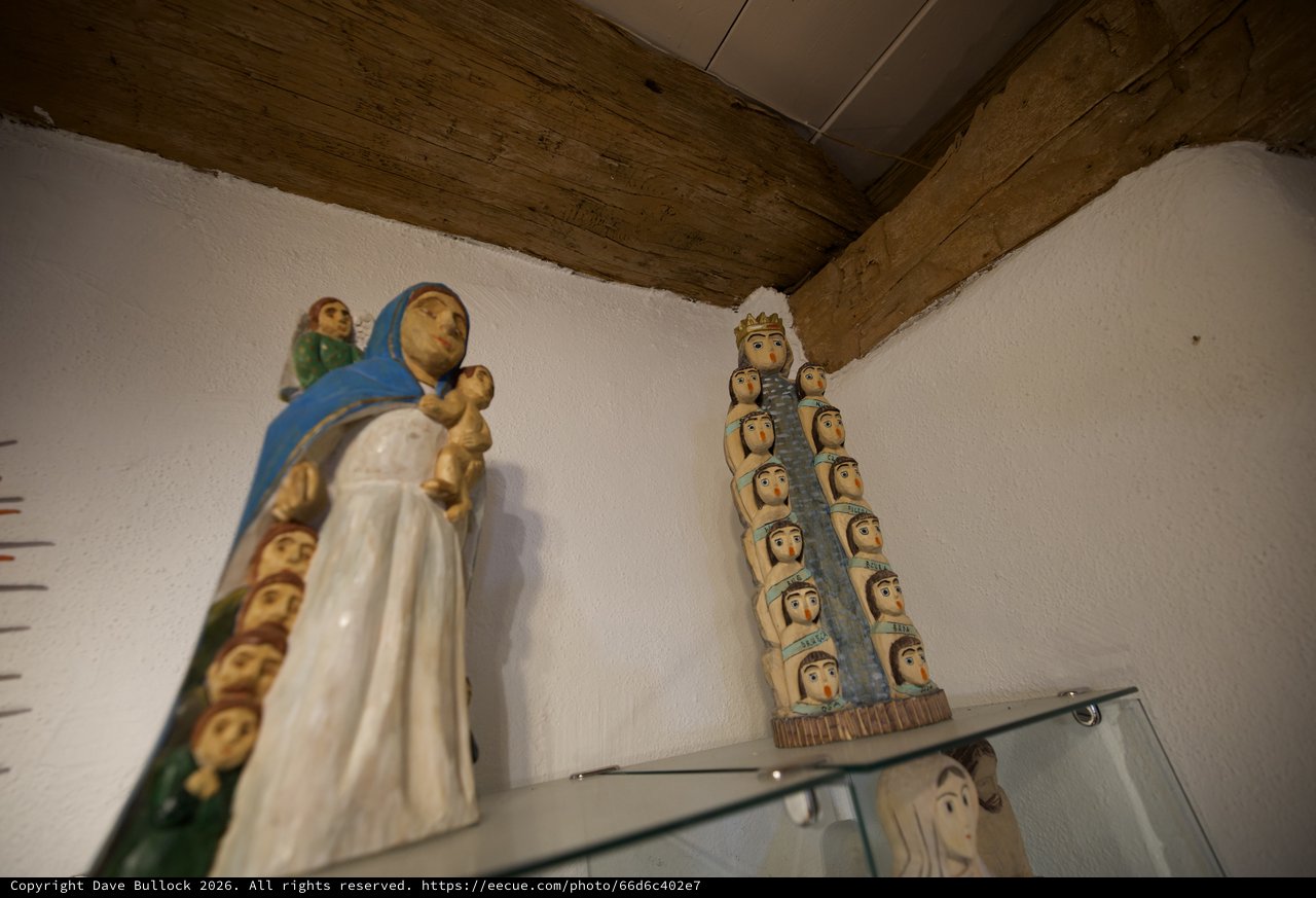 Religious Folk Art Figures in Corner Display