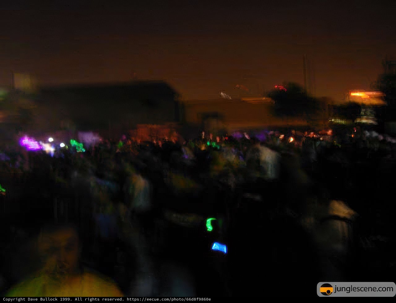 Glowing Crowd at Night