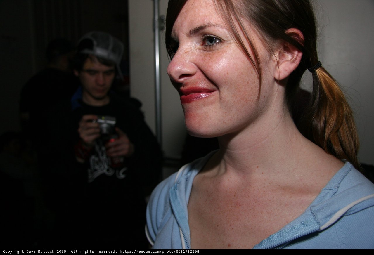 Woman Smiling at New Year's Eve Party 2005
