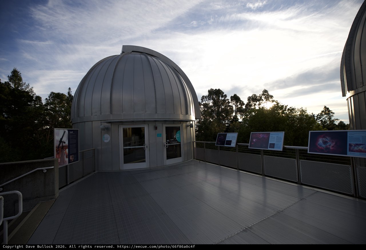 Observatory Dome at Dusk with Educational Displays