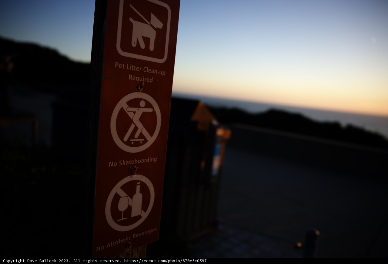 Sunset Sign at Sutro Baths