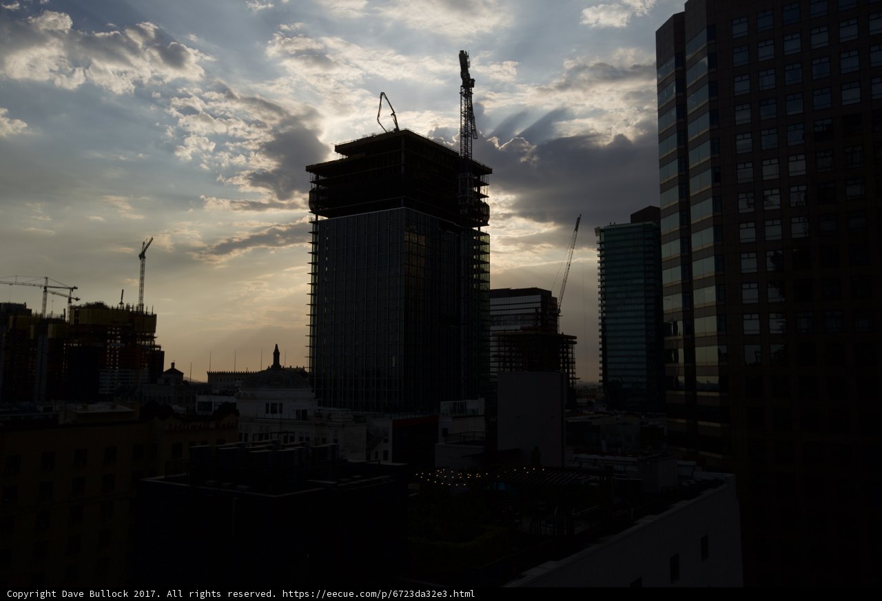 Towering Cityscape at Sunset