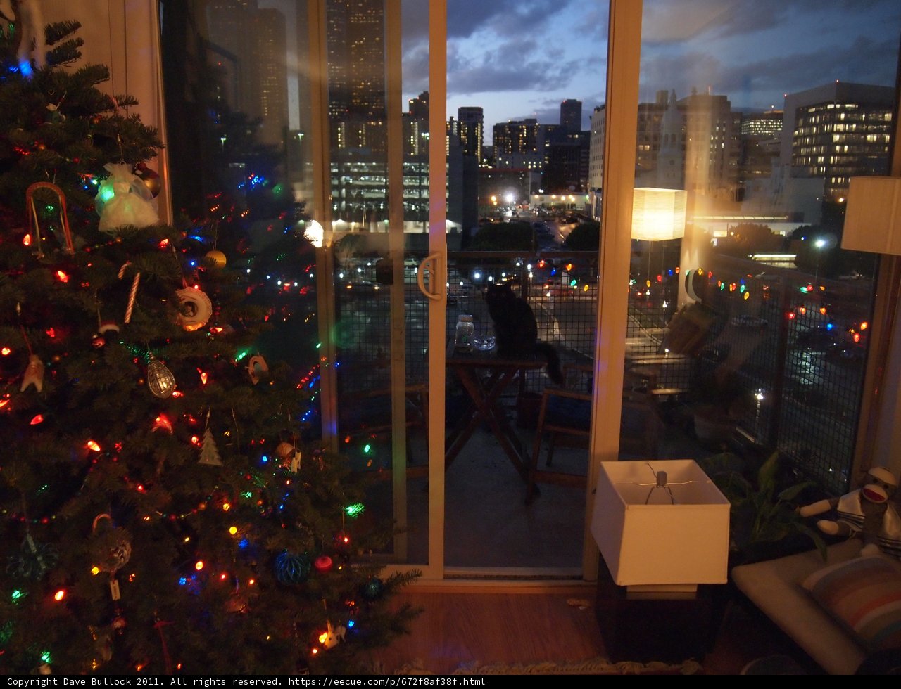 Festive Christmas Tree in an Urban Living Room