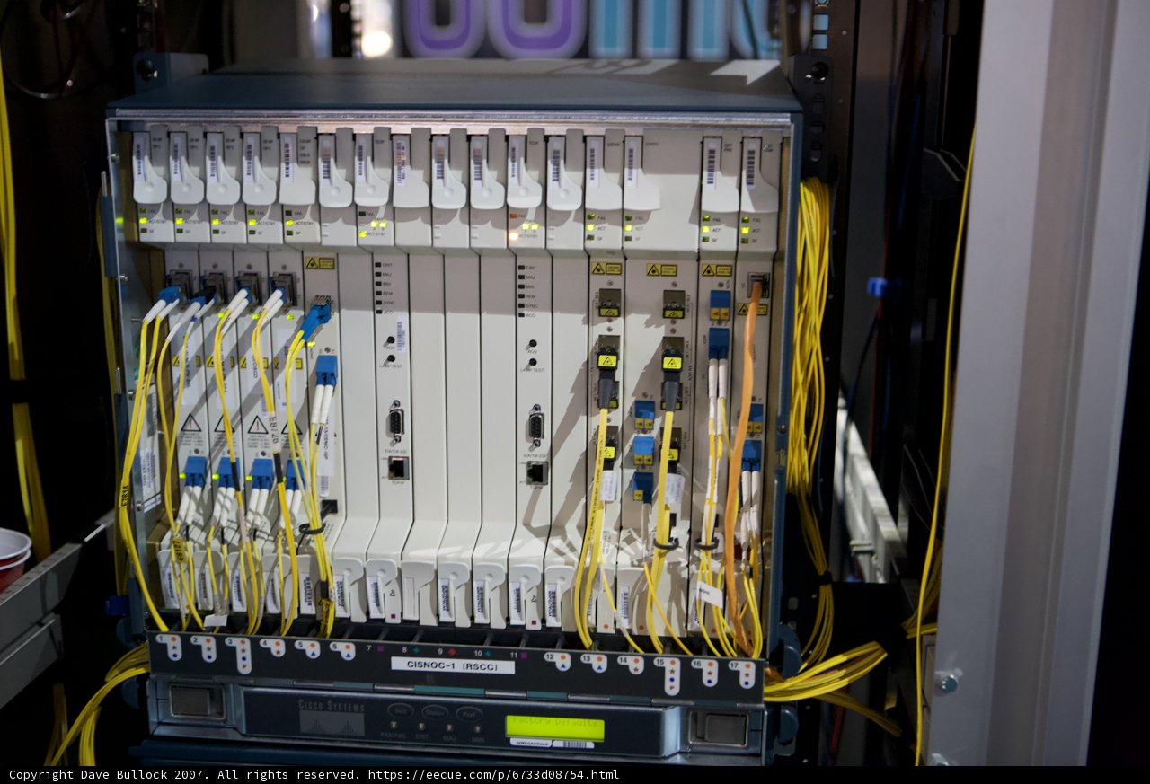 Fiber Optic Cables in a Server Room