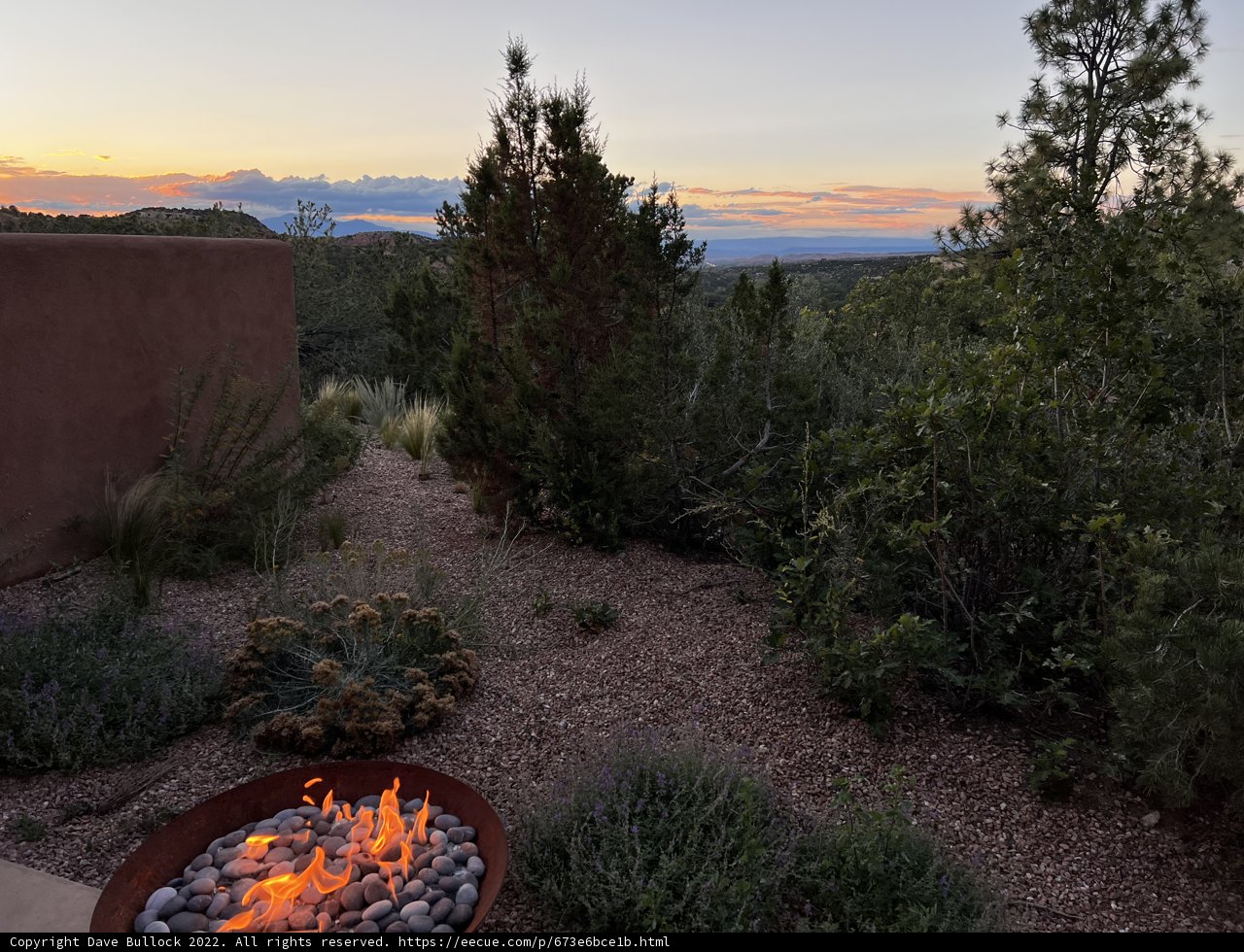 Desert Fire Pit at Sunset